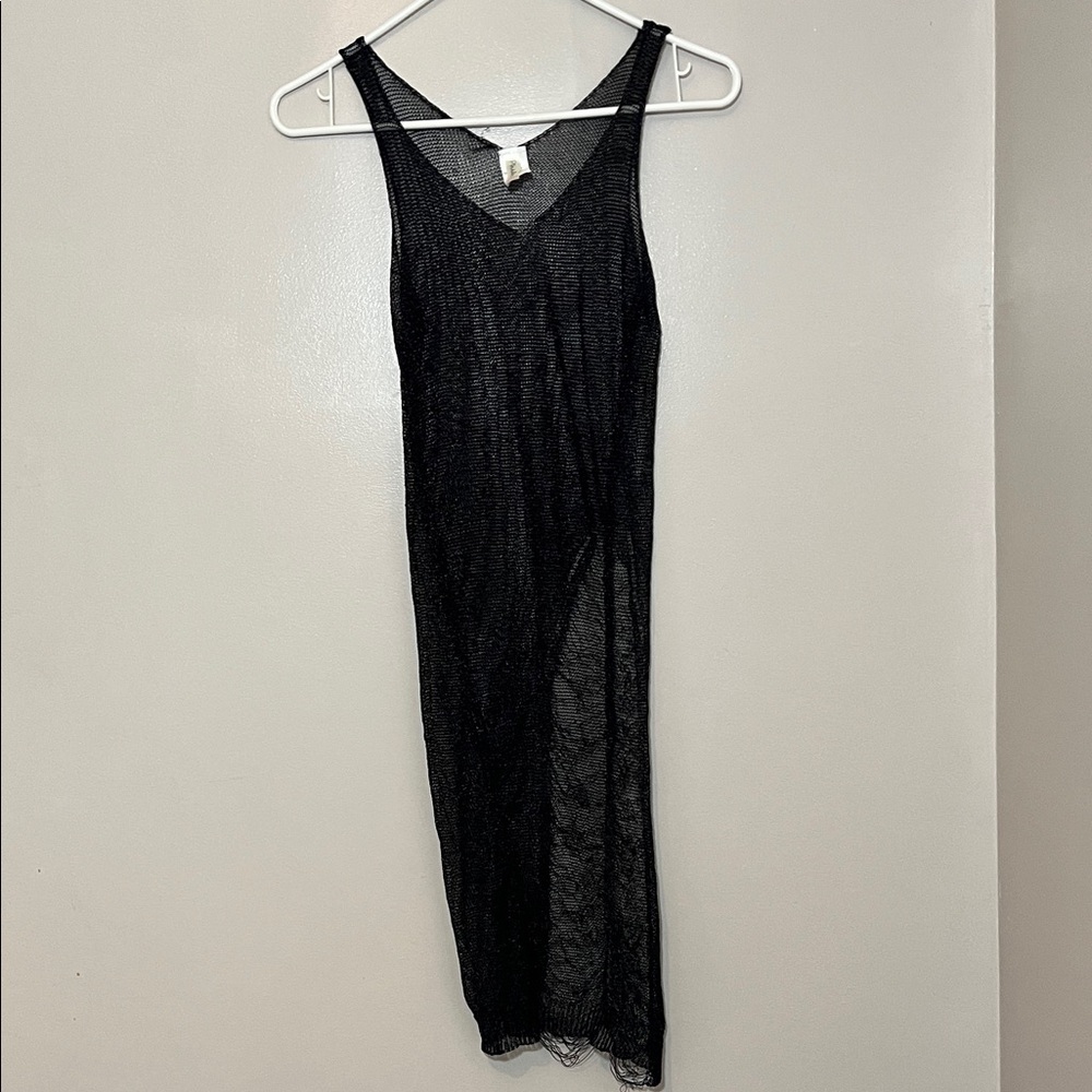 Elegant Black Dress Sheer Netting style S/M Dress